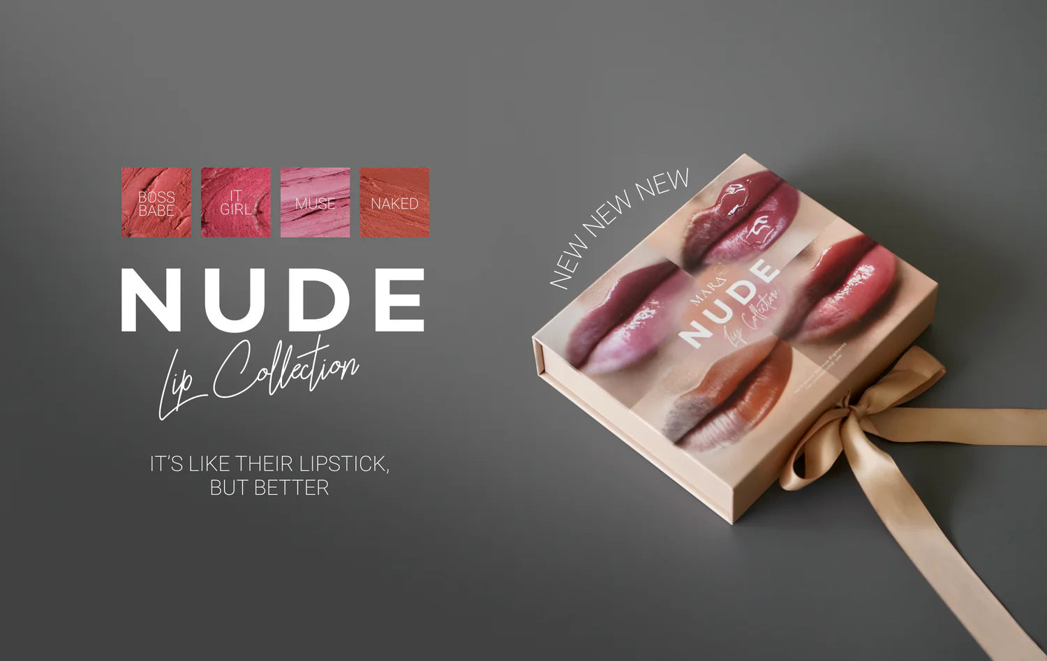 Folleto del set de labios nude MARA Pro