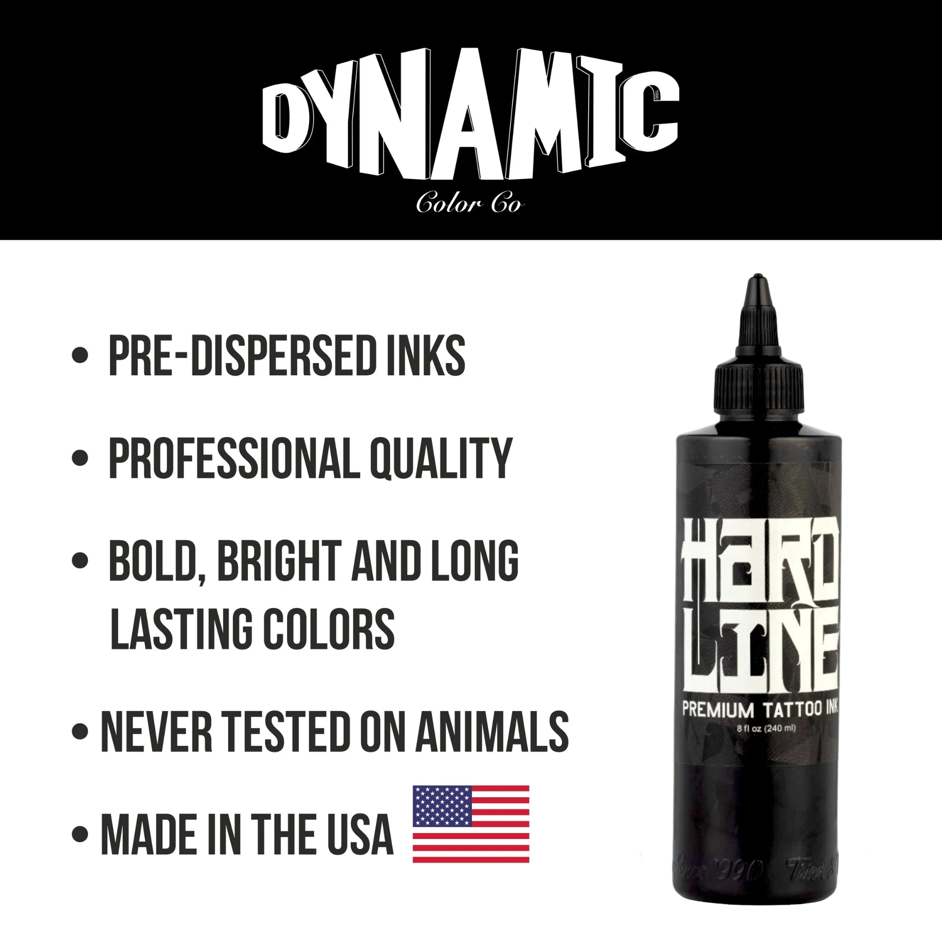 DYNAMIC BLACK HARDLIND TATTOO INK - 8OZ